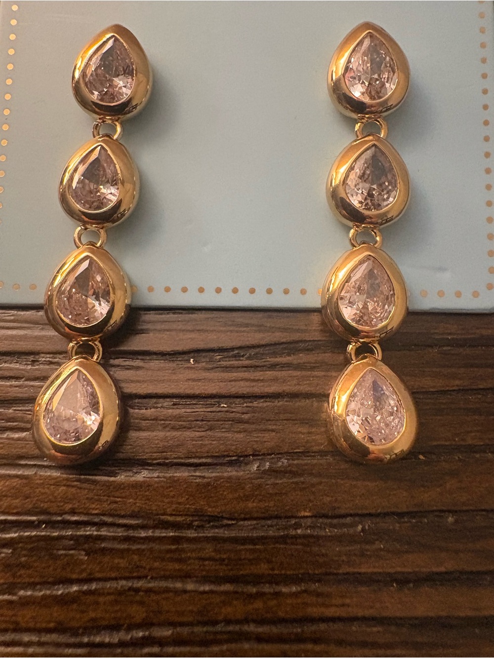 NEW Piper K Gold Linear Earrings - Picture 3 of 3